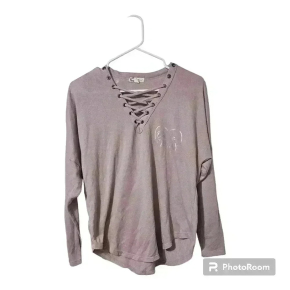 About A Girl Tops - Womens cross front long sleeve tee!